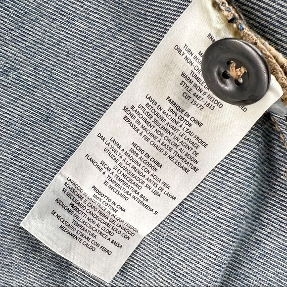 Anthropologie Current/Ellliot Crosby Distressed Denim Jacket Size 2, US M - Picture 10 of 13